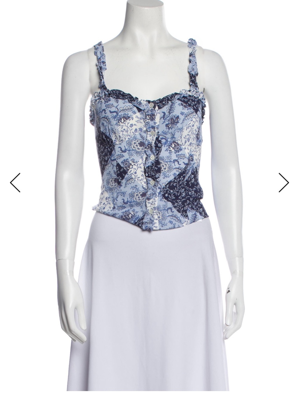 Favorite Daughter Blue Paisley Button-Front Cami Top - Picture 1 of 3